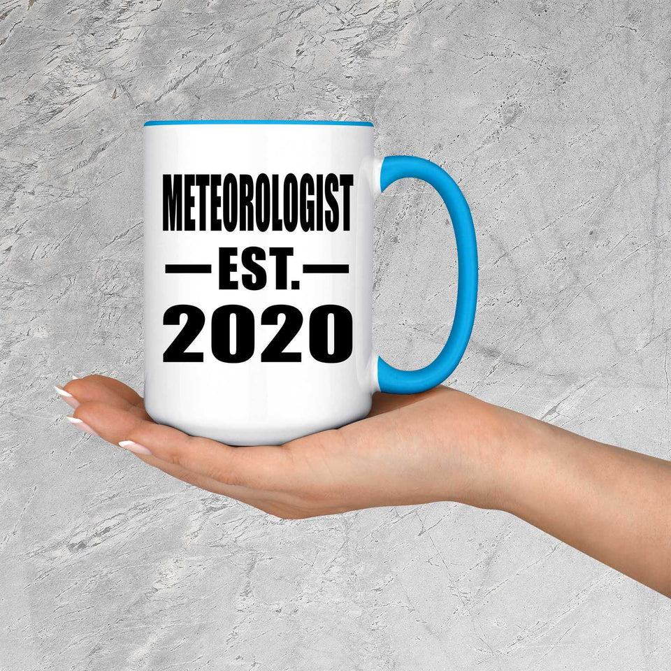 Meteorologist Established EST. 2020 - 15oz Accent Mug Blue
