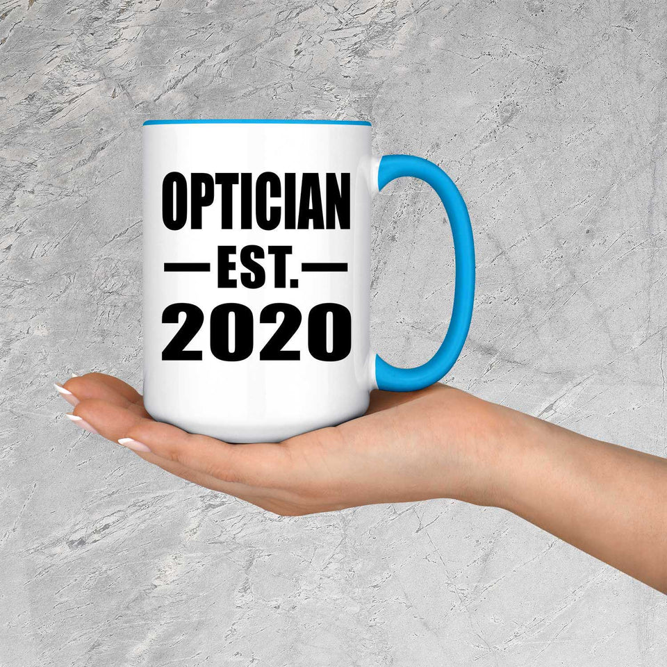 Optician Established EST. 2020 - 15oz Accent Mug Blue