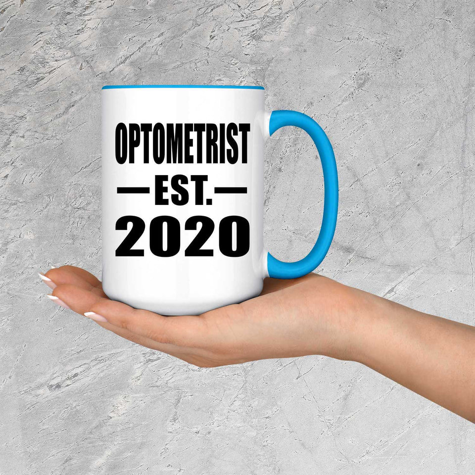 Optometrist Established EST. 2020 - 15oz Accent Mug Blue