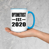 Optometrist Established EST. 2020 - 15oz Accent Mug Blue