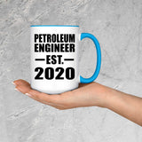 Petroleum Engineer Established EST. 2020 - 15oz Accent Mug Blue