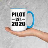 Pilot Established EST. 2020 - 15oz Accent Mug Blue