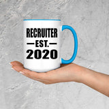 Recruiter Established EST. 2020 - 15oz Accent Mug Blue