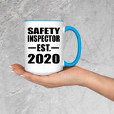 Safety Inspector Established EST. 2020 - 15oz Accent Mug Blue