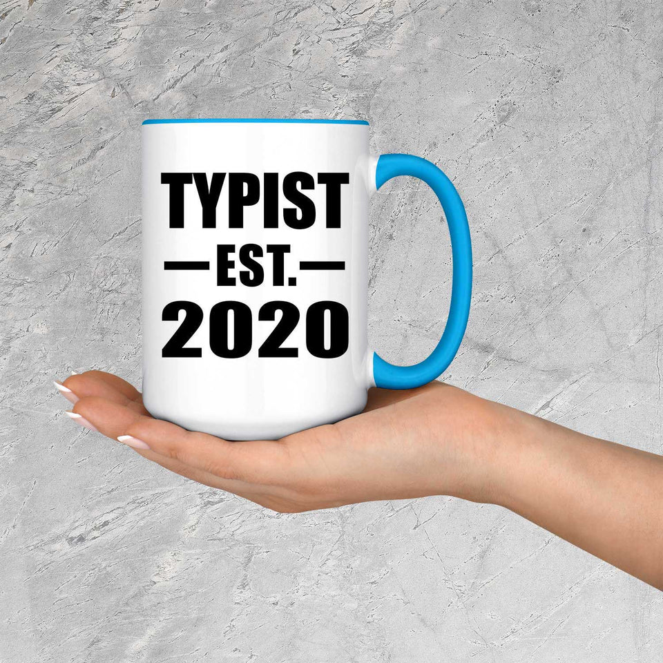 Typist Established EST. 2020 - 15oz Accent Mug Blue