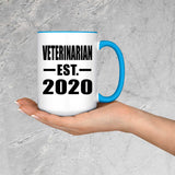 Veterinarian Established EST. 2020 - 15oz Accent Mug Blue