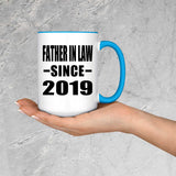 Father In Law Since 2019 - 15oz Accent Mug Blue