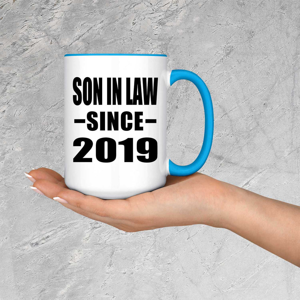 Son In Law Since 2019 - 15oz Accent Mug Blue