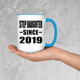 Step Daughter Since 2019 - 15oz Accent Mug Blue