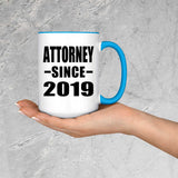 Attorney Since 2019 - 15oz Accent Mug Blue