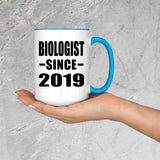 Biologist Since 2019 - 15oz Accent Mug Blue
