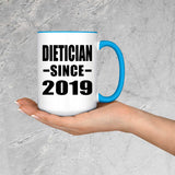 Dietician Since 2019 - 15oz Accent Mug Blue