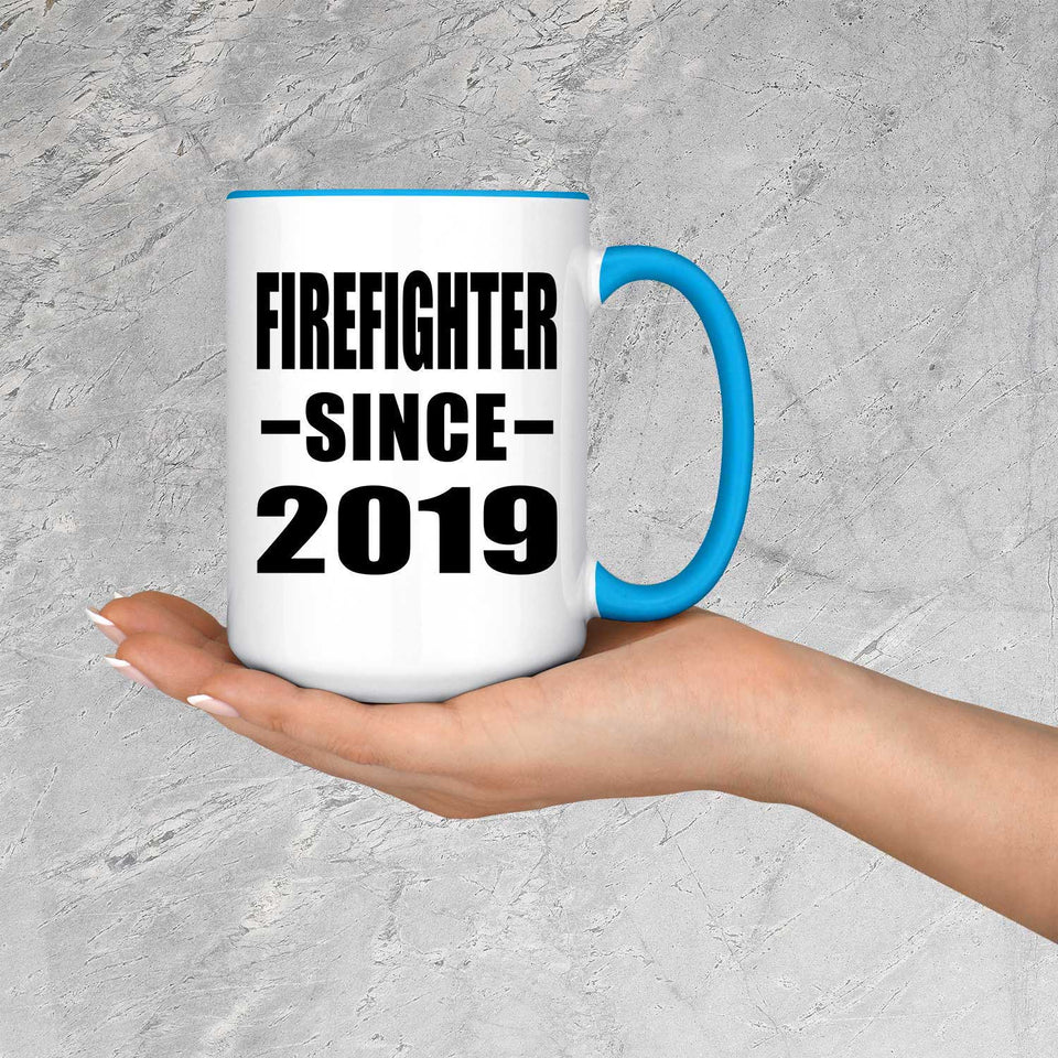 Firefighter Since 2019 - 15oz Accent Mug Blue