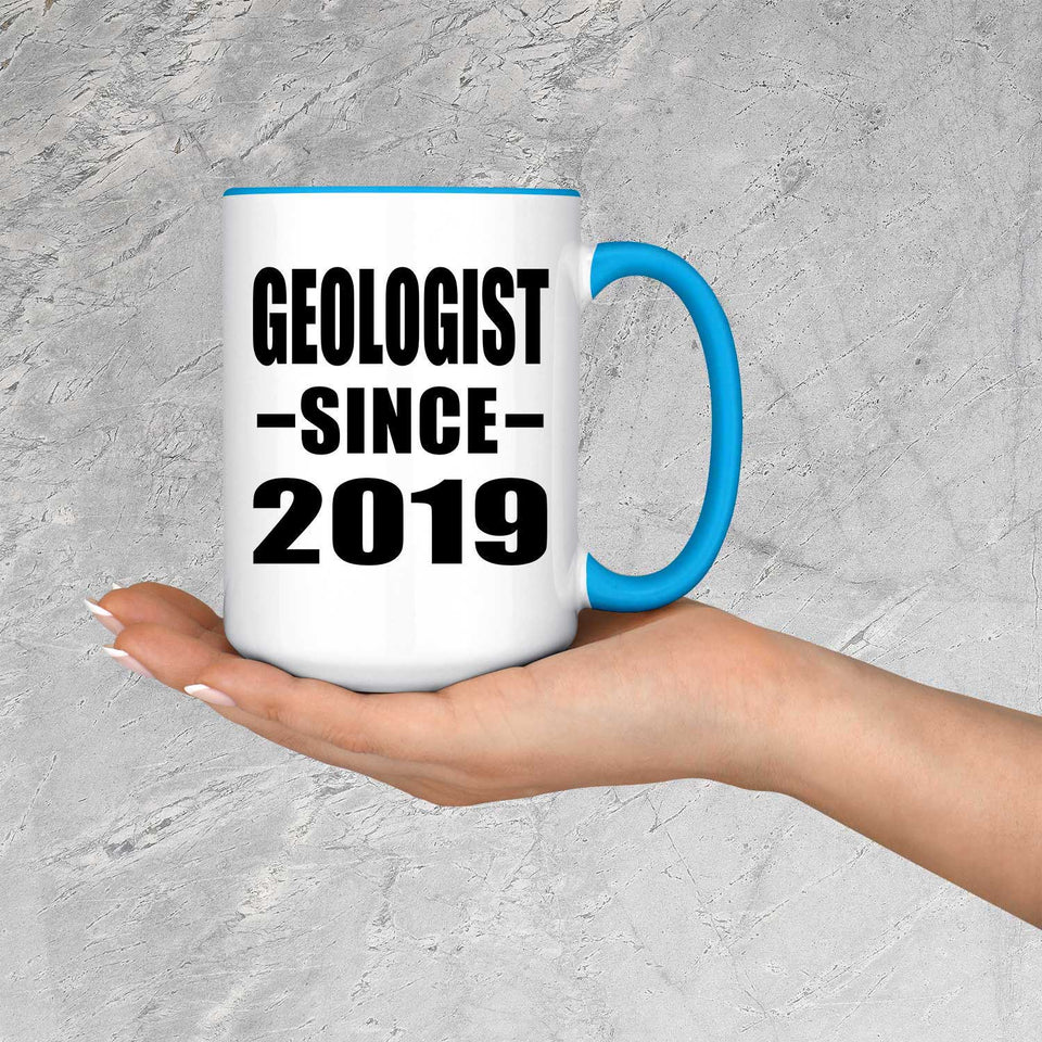 Geologist Since 2019 - 15oz Accent Mug Blue