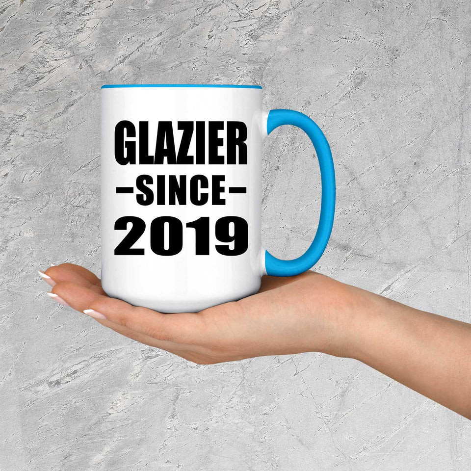 Glazier Since 2019 - 15oz Accent Mug Blue
