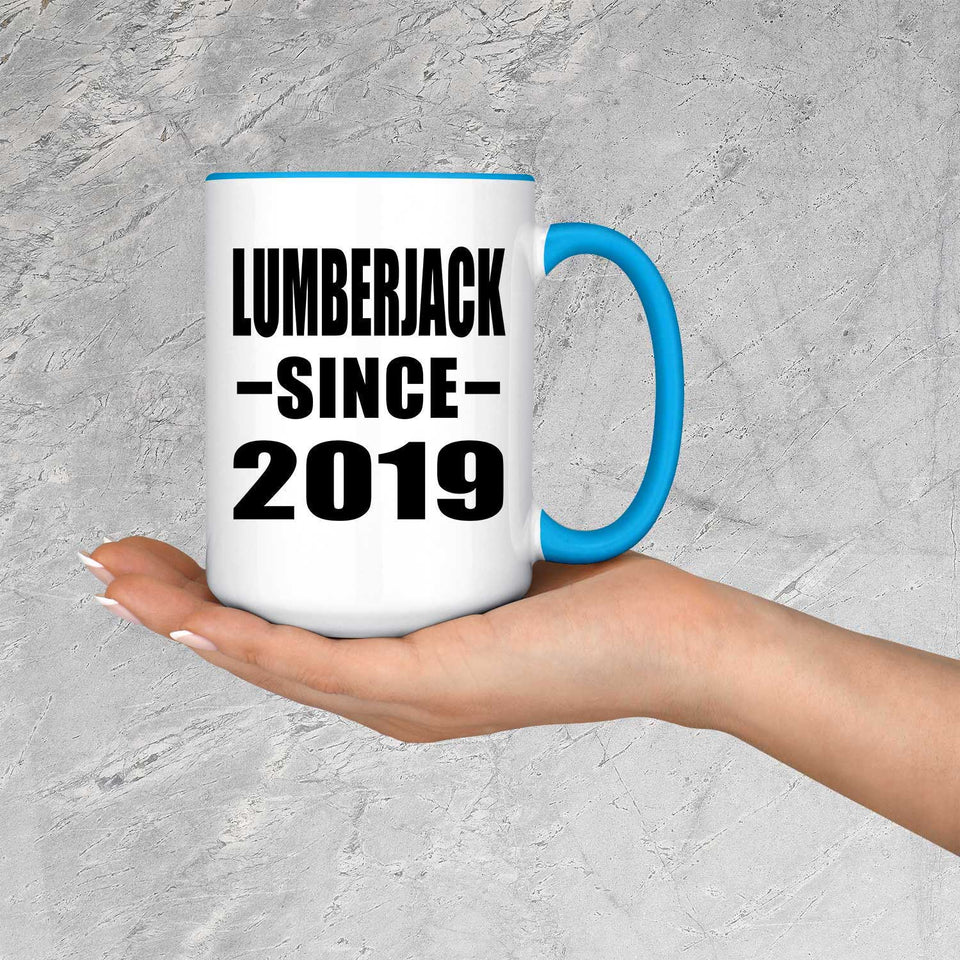 Lumberjack Since 2019 - 15oz Accent Mug Blue
