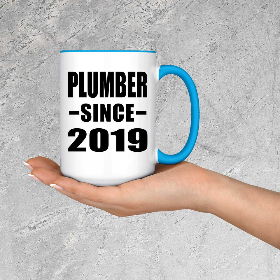 Plumber Since 2019 - 15oz Accent Mug Blue