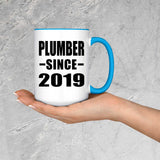 Plumber Since 2019 - 15oz Accent Mug Blue