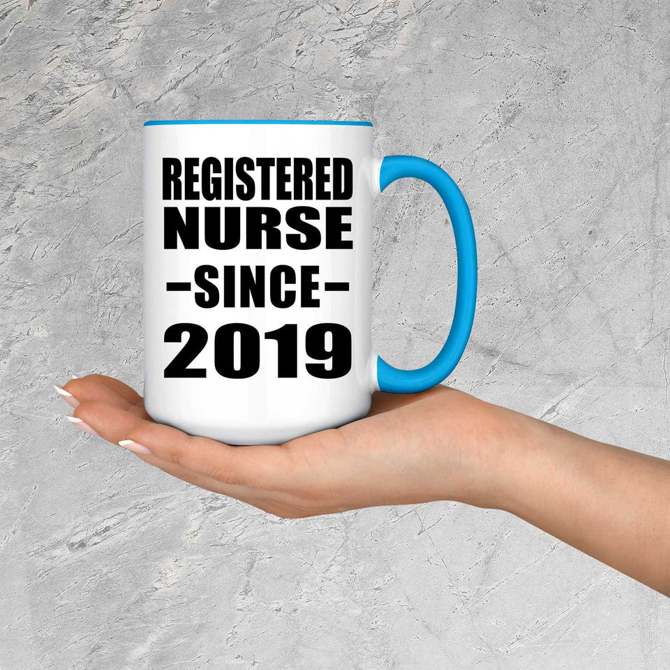 Registered Nurse Since 2019 - 15oz Accent Mug Blue
