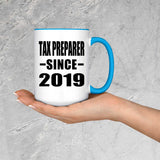 Tax Preparer Since 2019 - 15oz Accent Mug Blue