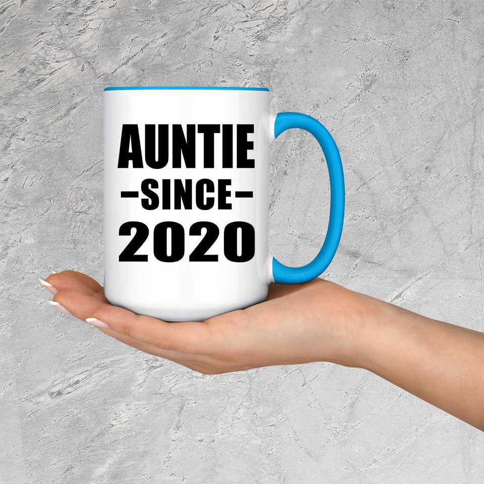 Auntie Since 2020 - 15oz Accent Mug Blue