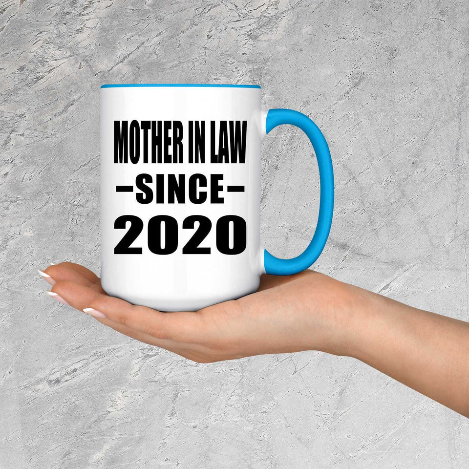 Mother In Law Since 2020 - 15oz Accent Mug Blue