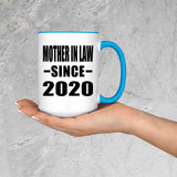 Mother In Law Since 2020 - 15oz Accent Mug Blue
