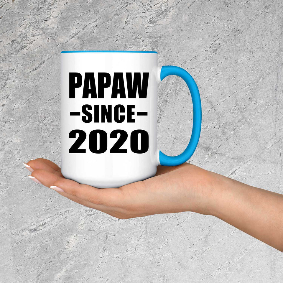 Papaw Since 2020 - 15oz Accent Mug Blue