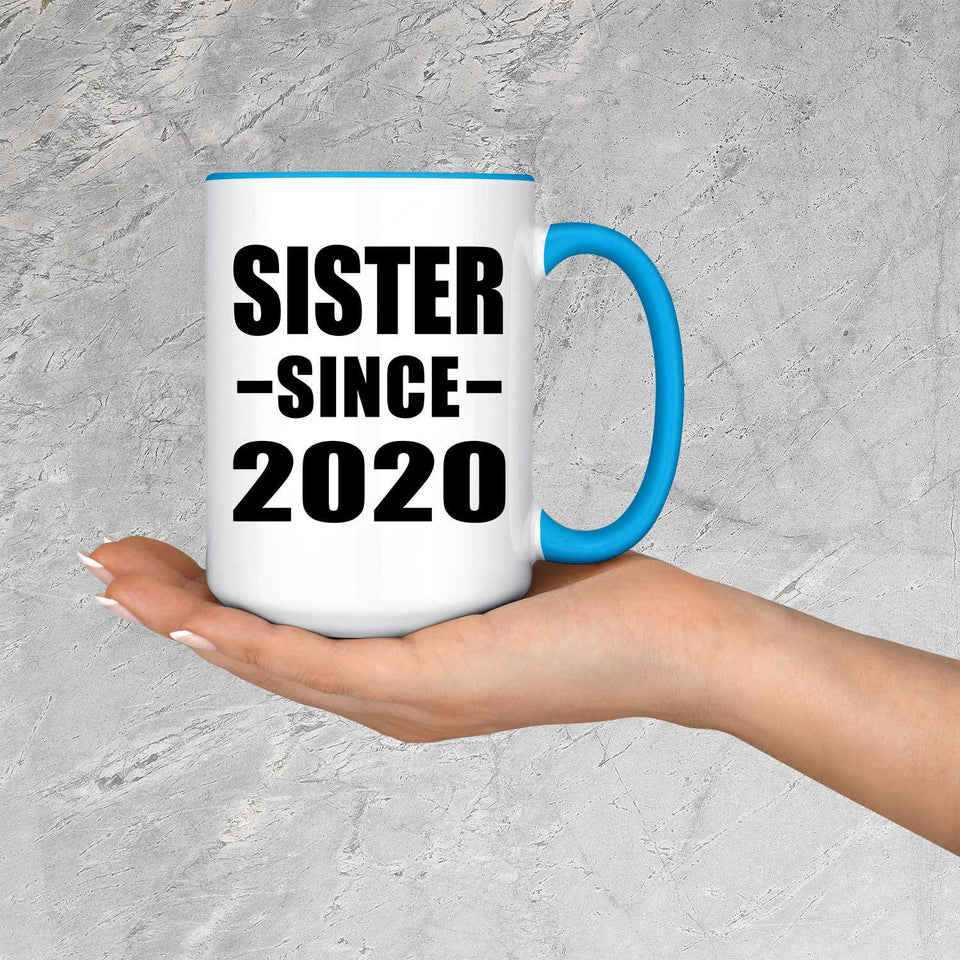 Sister Since 2020 - 15oz Accent Mug Blue