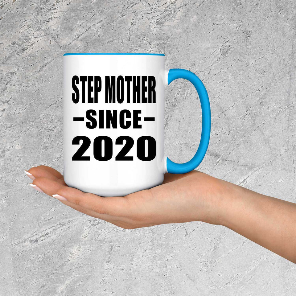 Step Mother Since 2020 - 15oz Accent Mug Blue