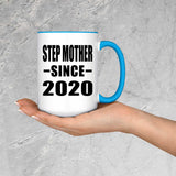 Step Mother Since 2020 - 15oz Accent Mug Blue