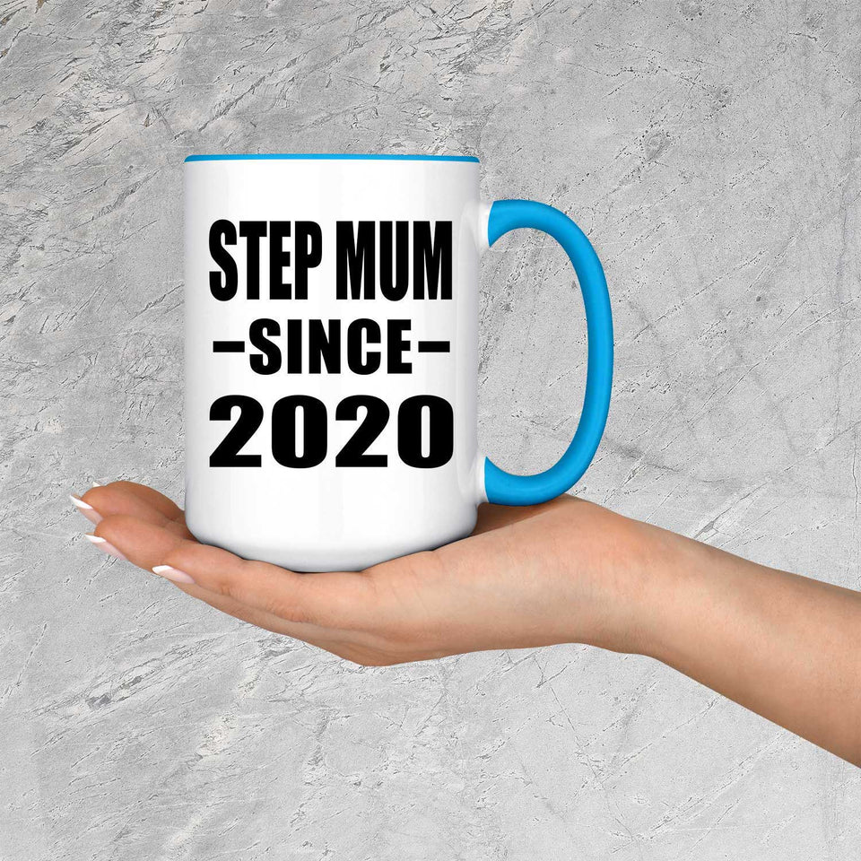 Step Mum Since 2020 - 15oz Accent Mug Blue