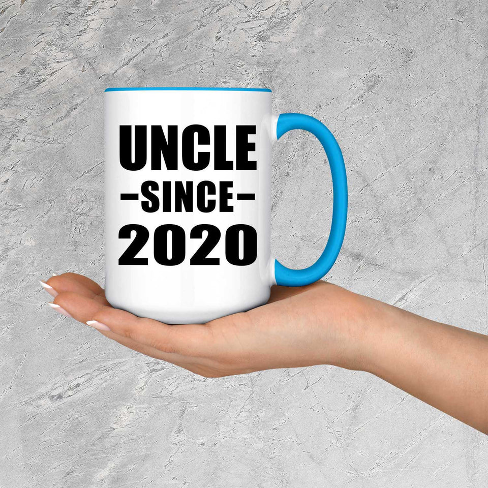 Uncle Since 2020 - 15oz Accent Mug Blue