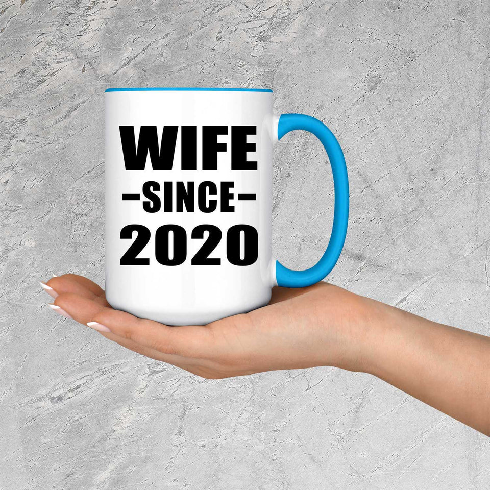 Wife Since 2020 - 15oz Accent Mug Blue