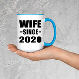 Wife Since 2020 - 15oz Accent Mug Blue