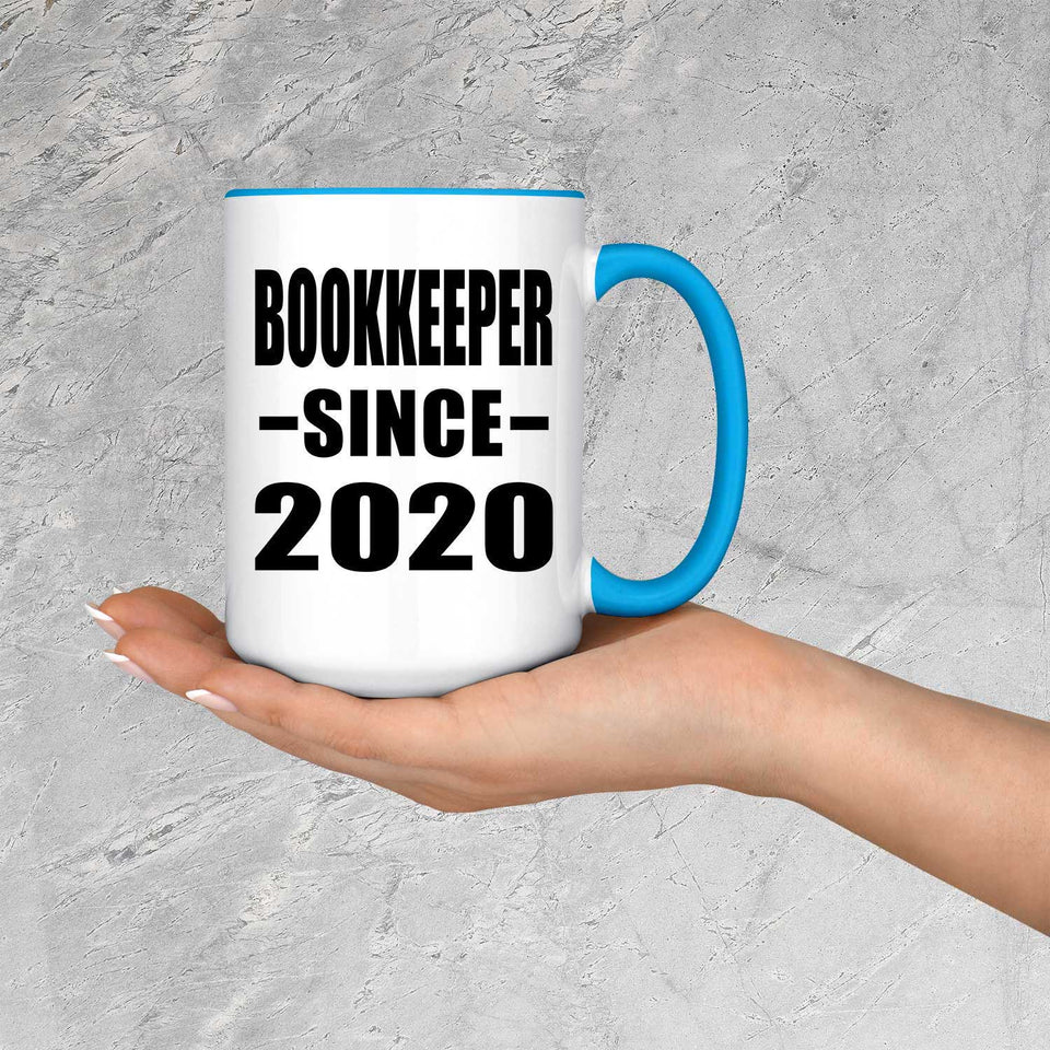 Bookkeeper Since 2020 - 15oz Accent Mug Blue