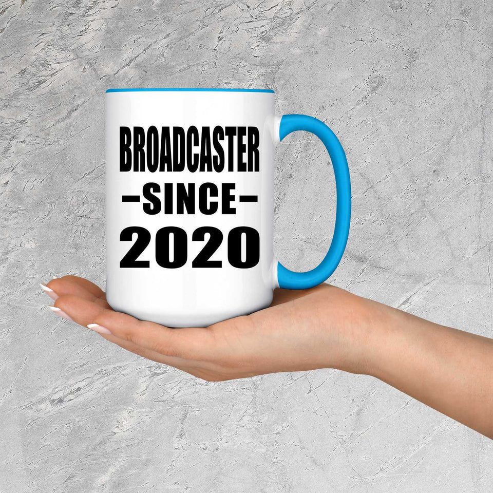 Broadcaster Since 2020 - 15oz Accent Mug Blue