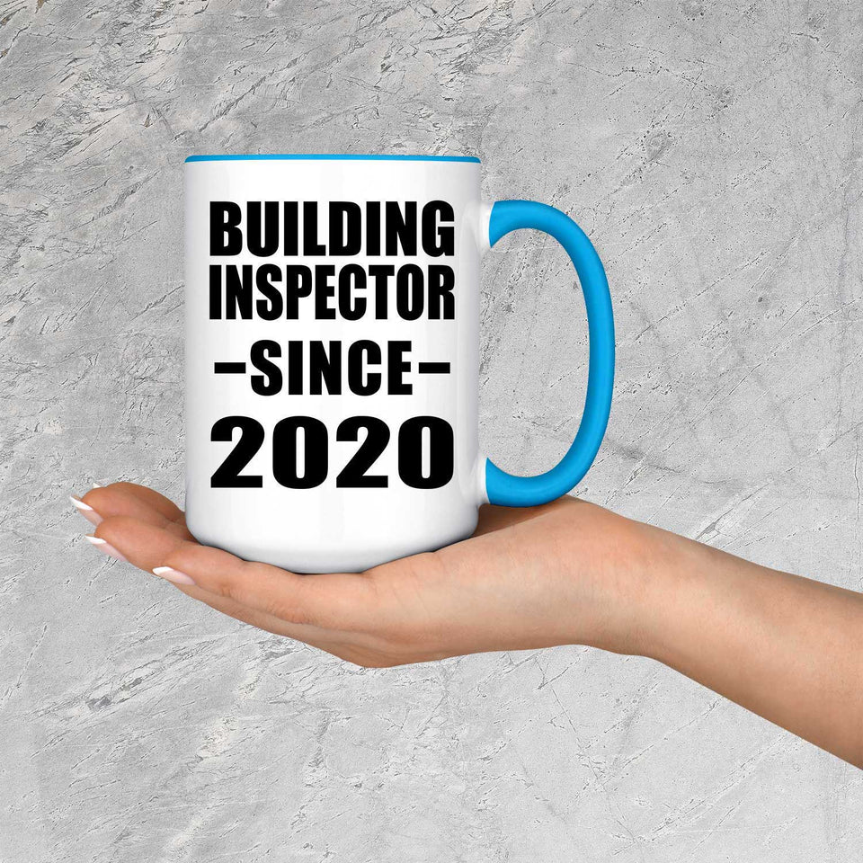 Building Inspector Since 2020 - 15oz Accent Mug Blue