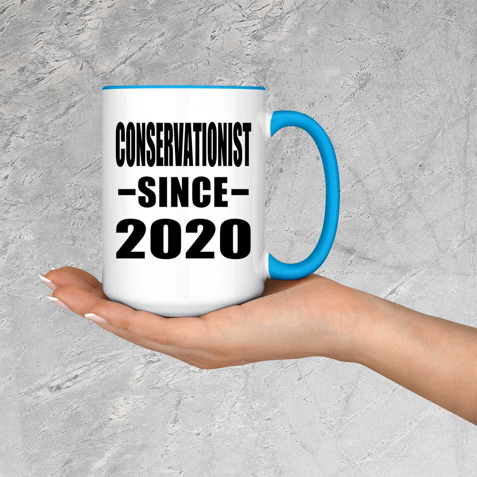 Conservationist Since 2020 - 15oz Accent Mug Blue