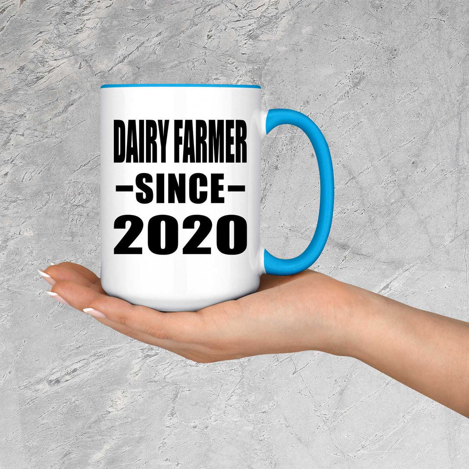Dairy Farmer Since 2020 - 15oz Accent Mug Blue