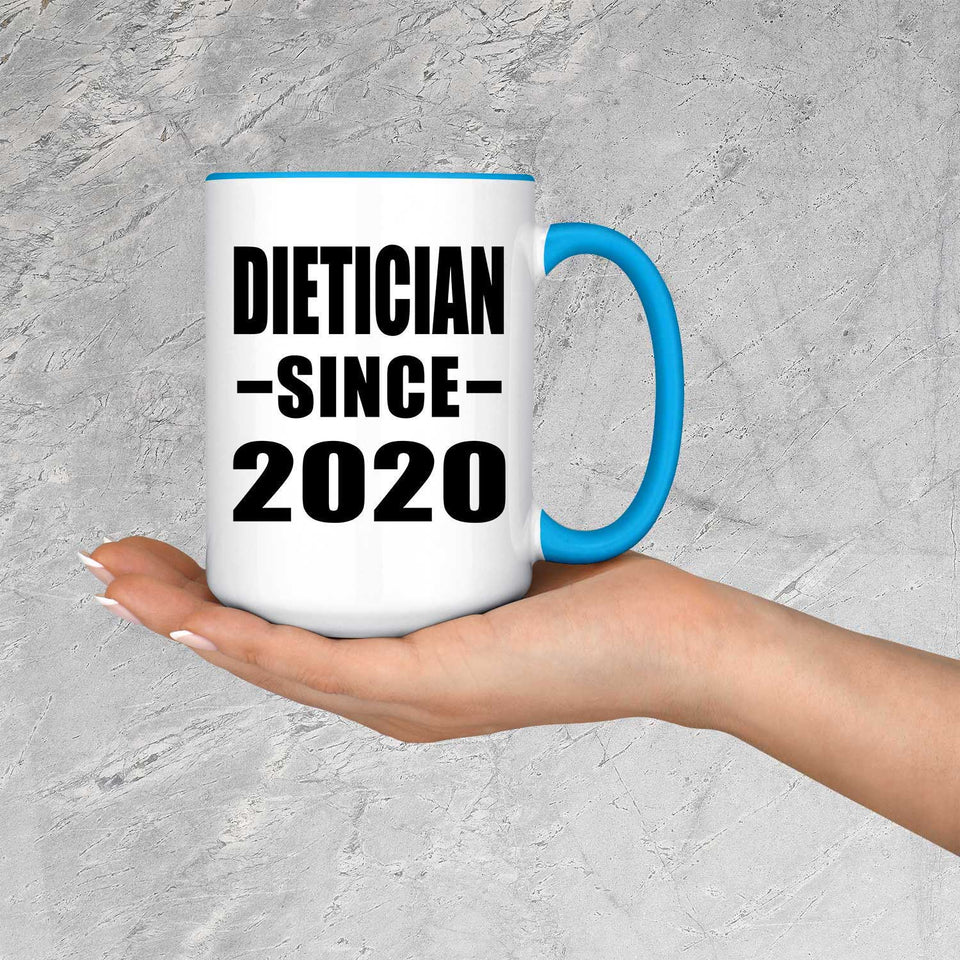 Dietician Since 2020 - 15oz Accent Mug Blue
