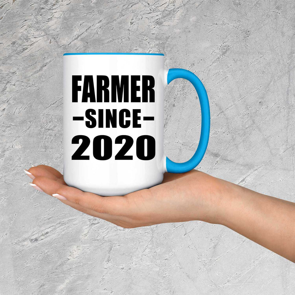 Farmer Since 2020 - 15oz Accent Mug Blue