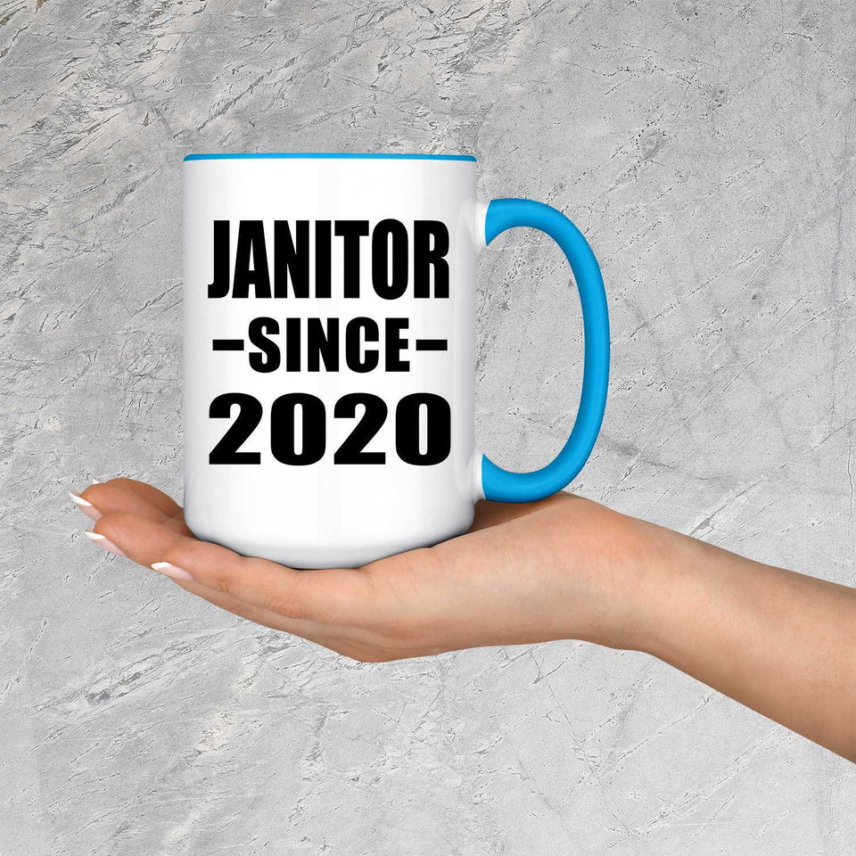 Janitor Since 2020 - 15oz Accent Mug Blue
