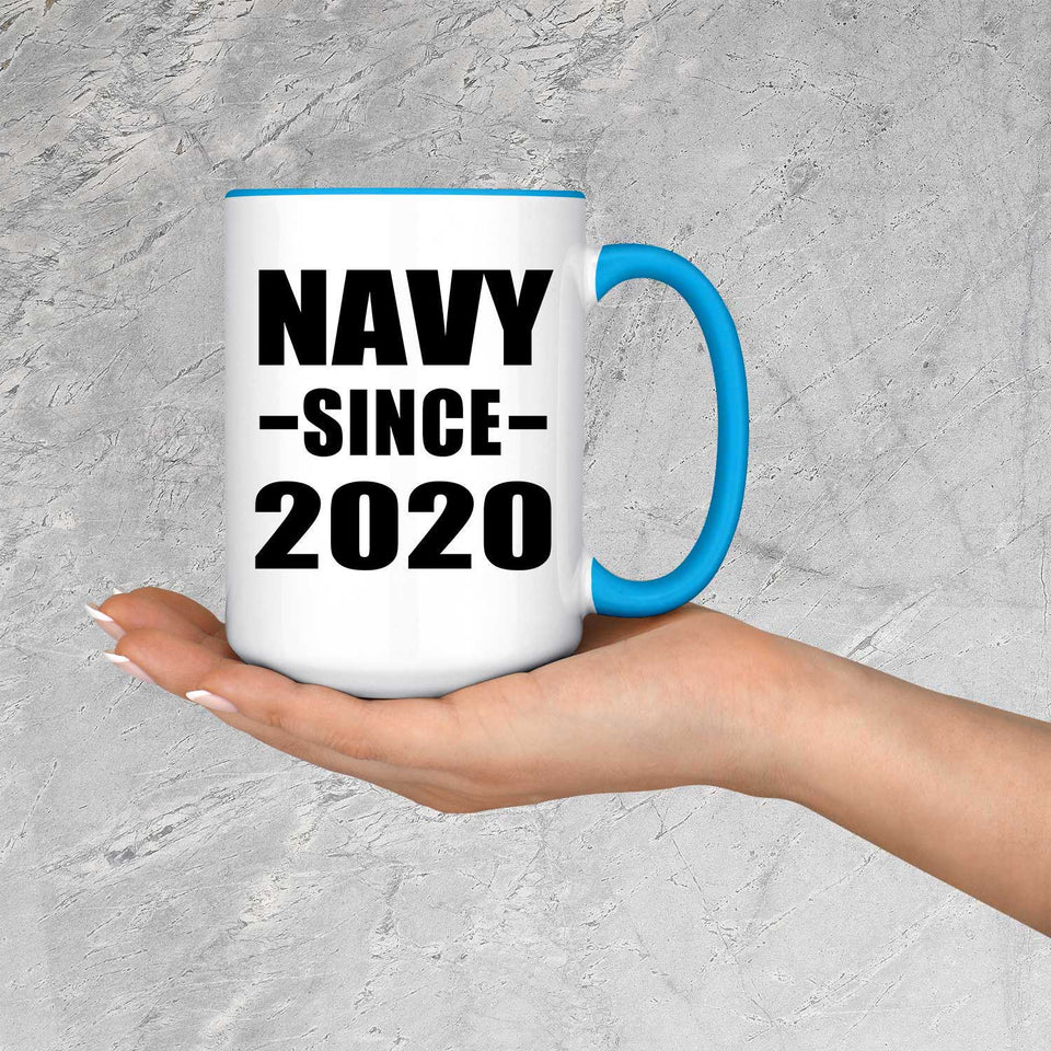 Navy Since 2020 - 15oz Accent Mug Blue
