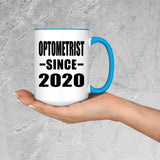Optometrist Since 2020 - 15oz Accent Mug Blue