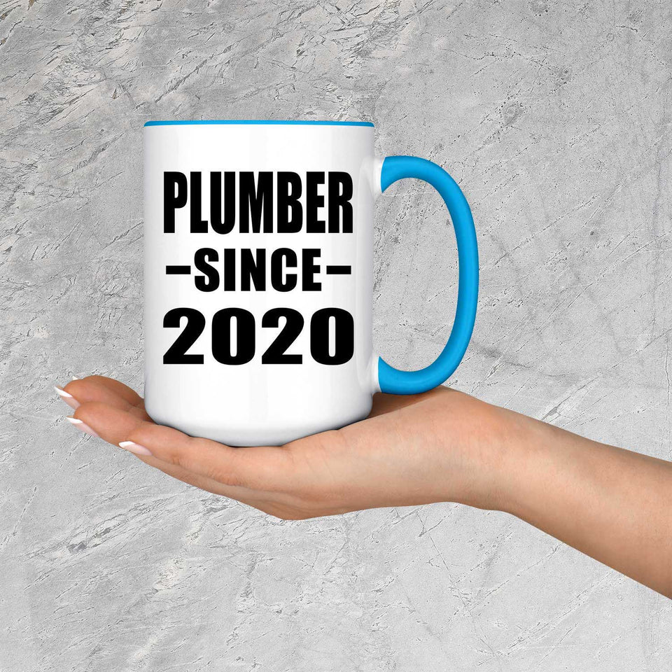 Plumber Since 2020 - 15oz Accent Mug Blue