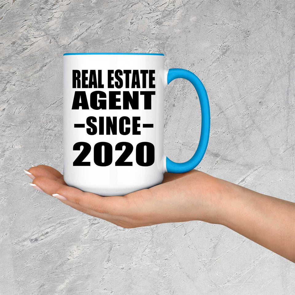 Real Estate Agent Since 2020 - 15oz Accent Mug Blue