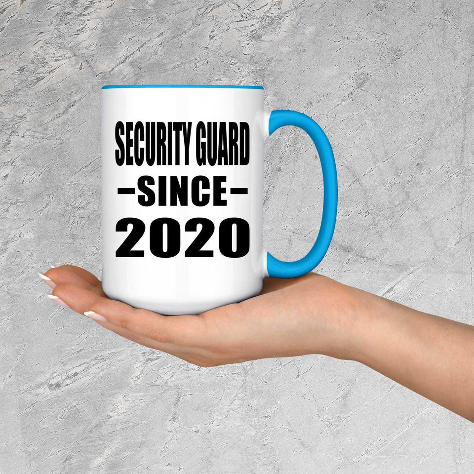 Security Guard Since 2020 - 15oz Accent Mug Blue