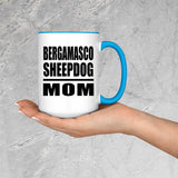 Bergamasco Sheepdog Mom - 15oz Accent Mug Blue