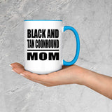 Black And Tan Coonhound Mom - 15oz Accent Mug Blue